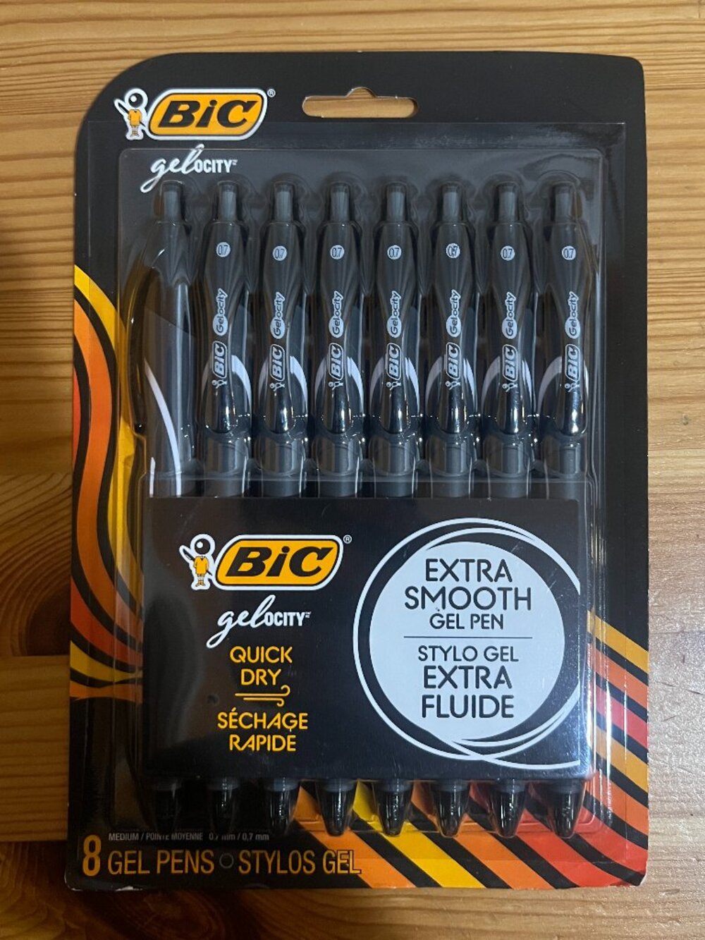 BIC Gelocity Quick Dry Black Gel Pens, Medium Point, 0.7mm, 8-Count Pack Brand N